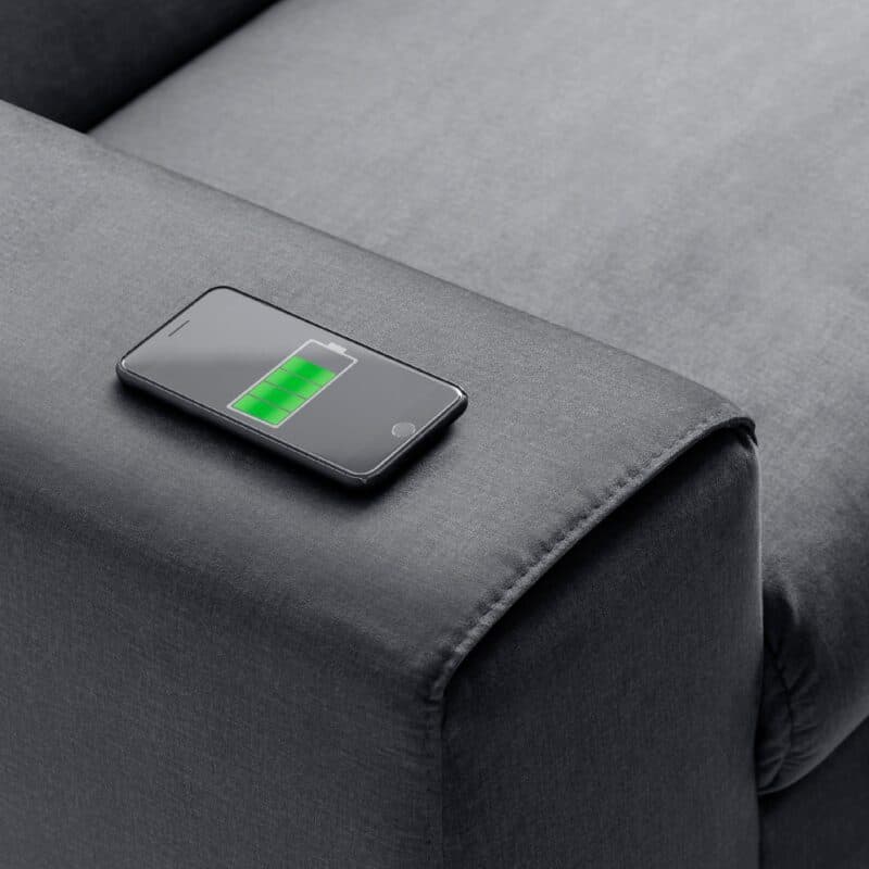 Trendstore Corin Ecksofa – Funktion Ladestation Smartphone