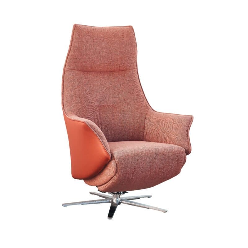 Contur Einrichten Girona Relaxsessel mit Aufstehhilfe und Leder-/Stoffbezug rosé