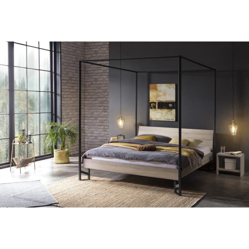 Hasena Ciluna Himmelbett 180 x 200 Eiche sägerauh Nachbildung Wohnbeispiel