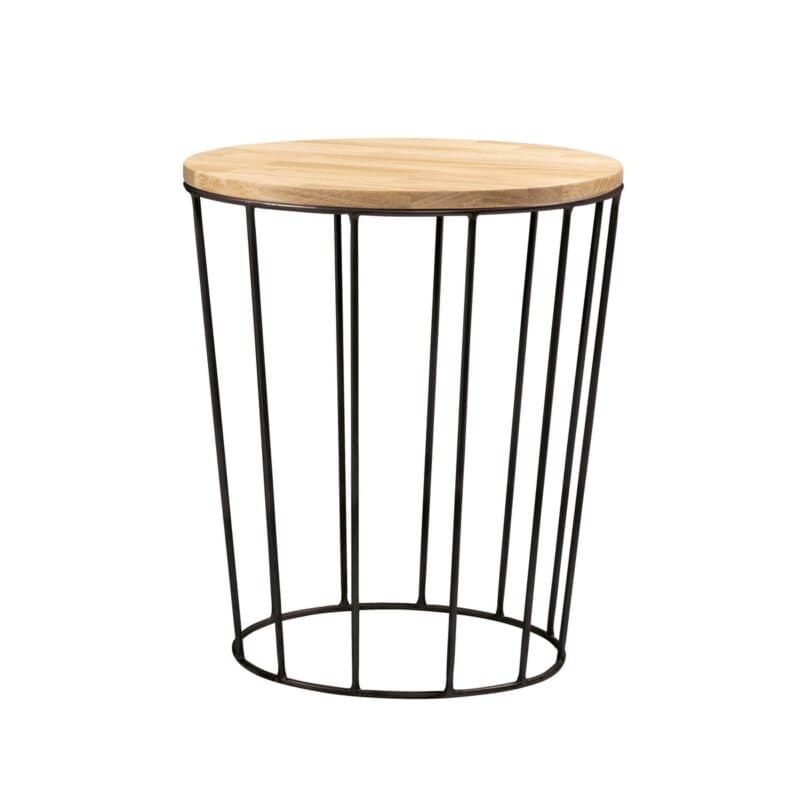 Hasena Lina Beistelltisch rund Eiche bianco geölt Metallgestell anthrazit pulverbeschichtet