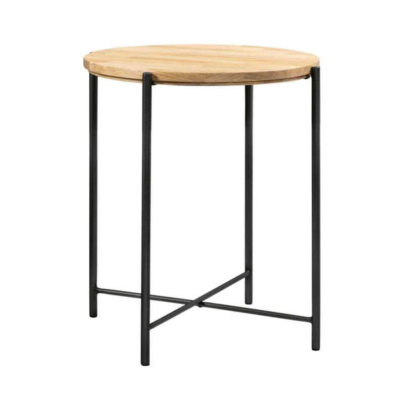 Hasena Nali Beistelltisch rund Eiche bianco geölt Metallgestell anthrazit pulverbeschichtet