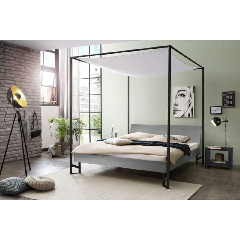 Hasena Veluna Himmelbett 140 x 200 Dekor Betonoptik Wohnbeispiel