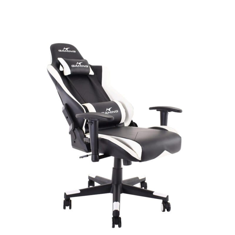 Qbuiz 100681 ergonomischer Gaming Sessel in Kunstleder Schwarz/Weiß - Rückenlehne hinten
