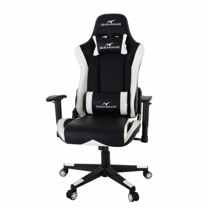 Qbuiz 100681 ergonomischer Gaming Sessel in Kunstleder Schwarz/Weiß - Freisteller