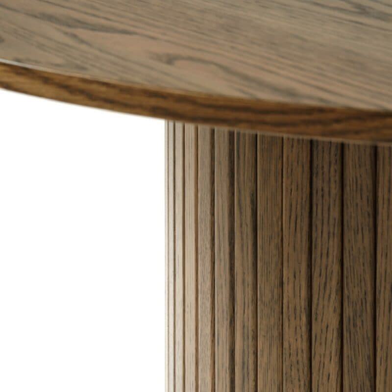 Trendstore Uriel Esstisch in Eiche Furnier Smoked - Detailansicht Tischplatte und Fuß