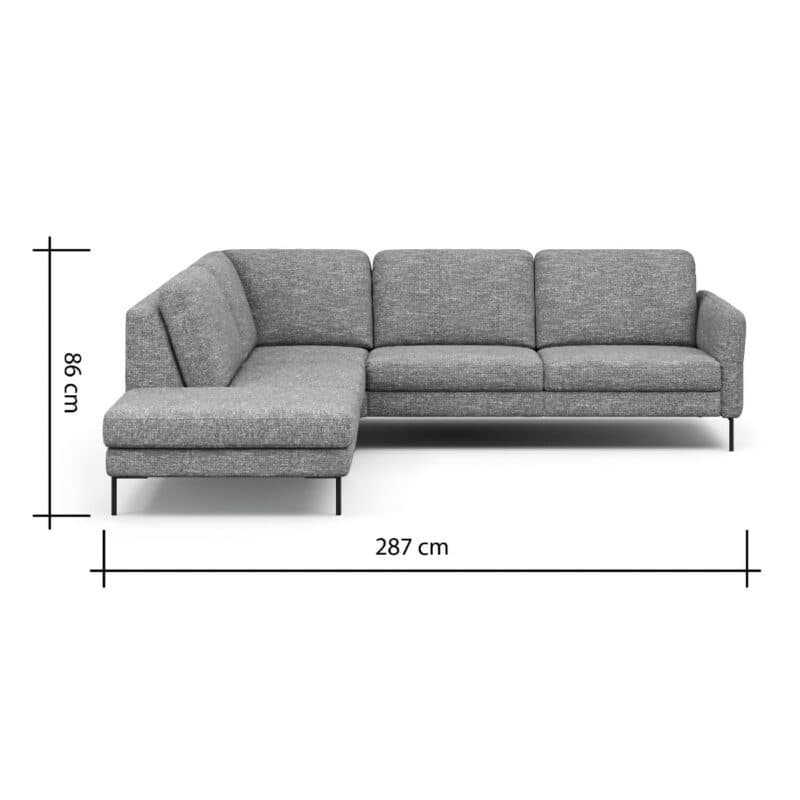 Contur Einrichten Enna Ecksofa als Skizze mit Maßen - Eckteil links