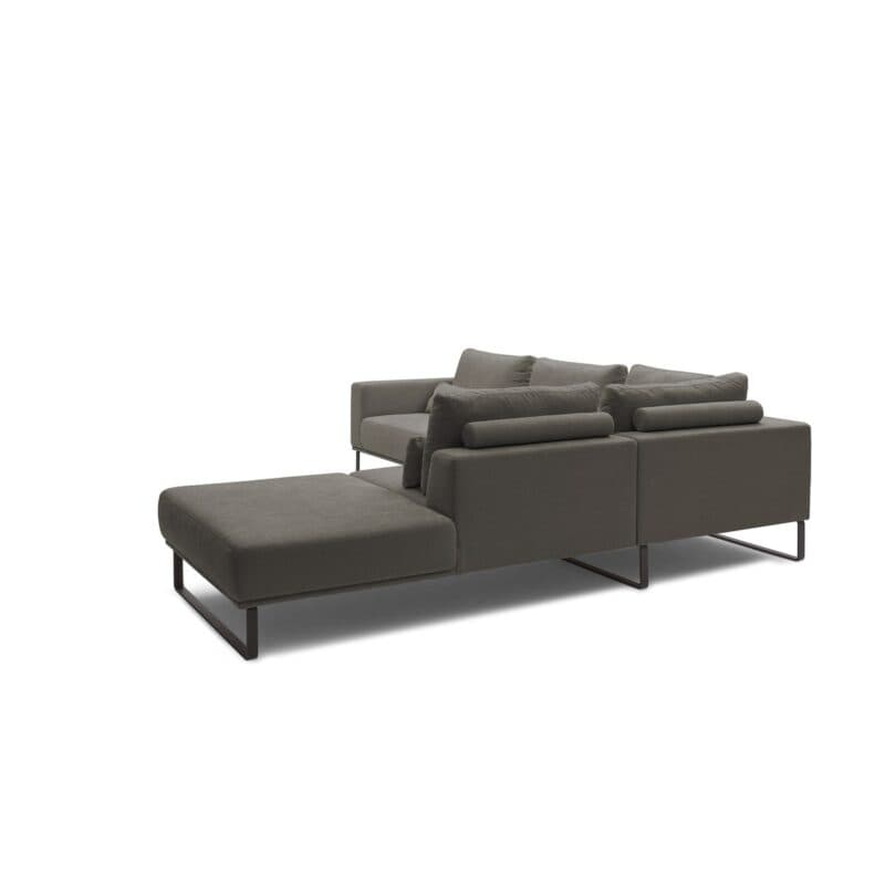 Musterring JustB! Ecksofa Ottomane rechts Bezug Strukturgewebe Yelda elephant Metallkufe schwarz matt von hinten