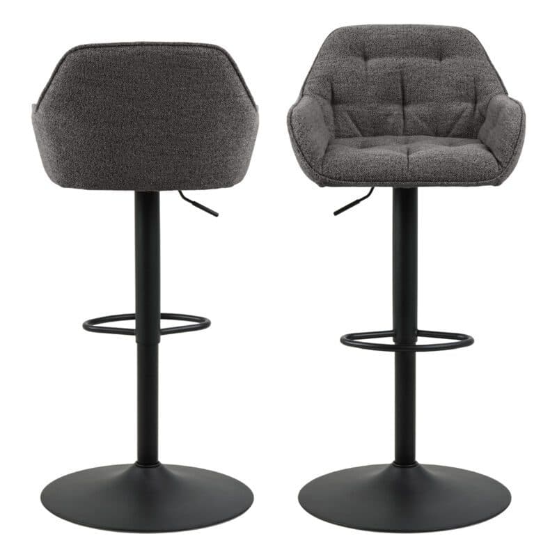 Trendstore Alisha Barhocker mit Bezug in Anthrazit - frontal