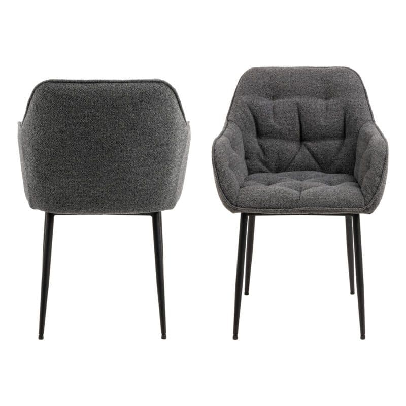 Polsterstuhl mit Bezug in Anthrazit - frontal