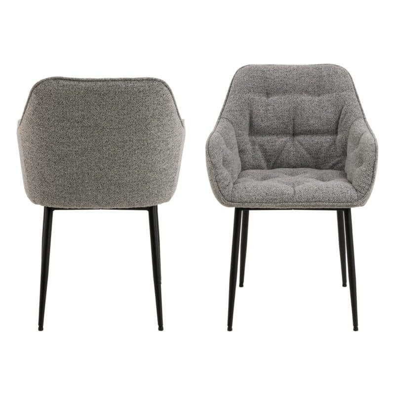 Polsterstuhl mit Bezug in Grau - frontal