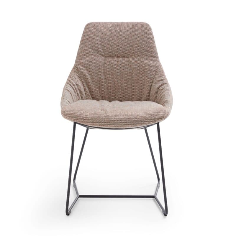 Contur Einrichten Pegara Kufenstuhl in Stoff Beige – Frontansicht