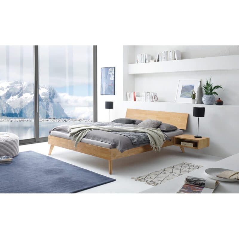 Hasena Ancona Massivholzbett 90 x 200 Eiche bianco geölt BHL ca. 96 x 74 x 214 cm Wohnbeispiel