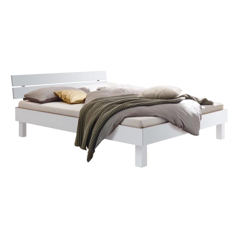 Hasena Prato Massivholzbett 90 x 200 Buche weiß lackiert BHL ca. 96 x 81 x 214 cm Freisteller