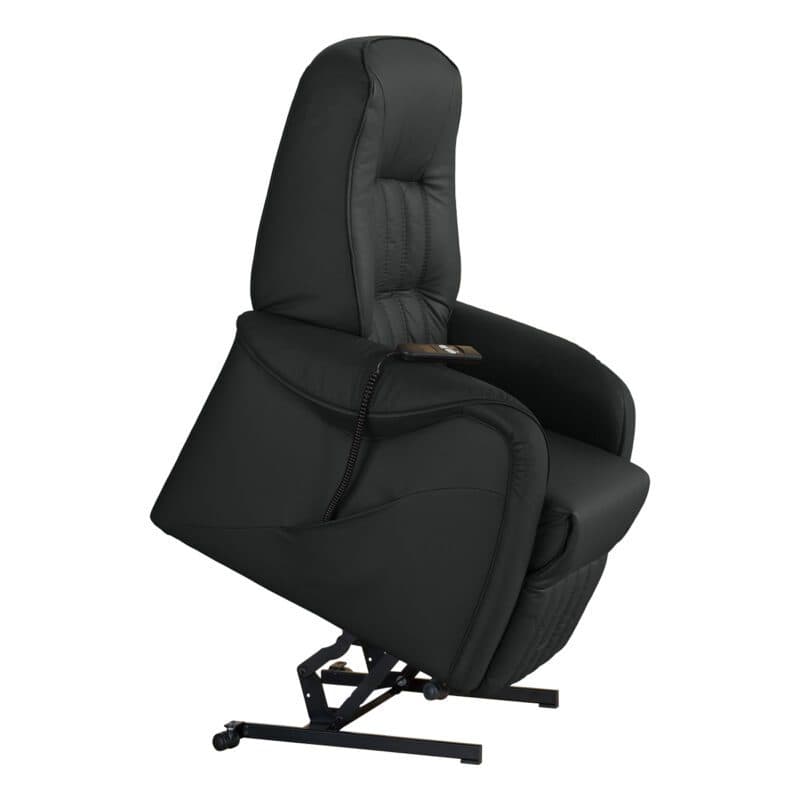 Himola 9687 Relaxsessel in Leder Torro Schwarz – Ansicht Aufstehhilfe