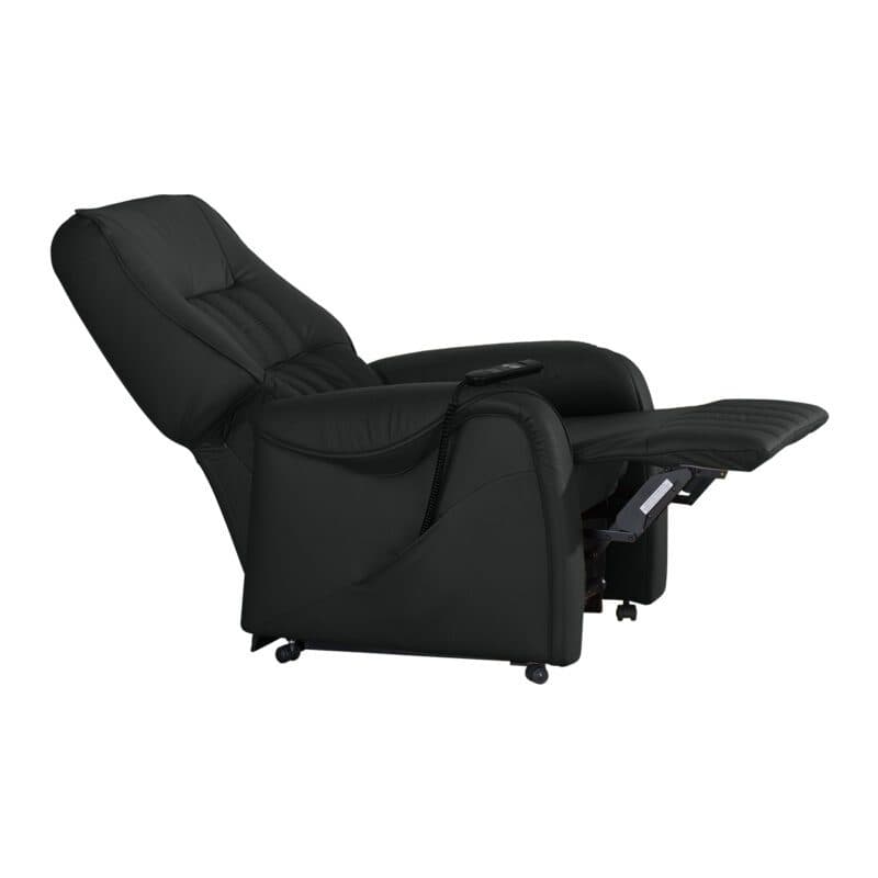 Himola 9687 Relaxsessel in Leder Torro Schwarz – Ansicht Liegeposition