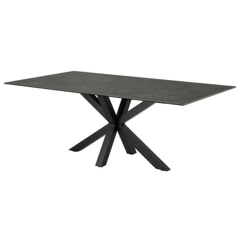 Trendstore Anabel Esstisch mit einer Tischplatte aus Keramik in schwarz mit einer Breite von ca. 200 cm - Seitenansicht