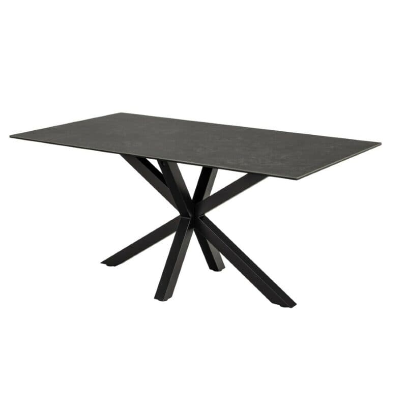 Trendstore Anabel Esstisch mit einer Tischplatte aus Keramik in schwarz mit einer Breite von ca. 160 cm - Seitenansicht
