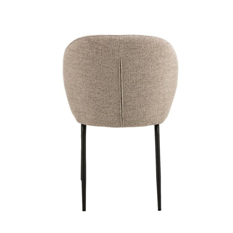 Esszimmerstuhl in Bezug Monza Beige 60 und Gestell in Metall Schwarz matt - Rückenansicht