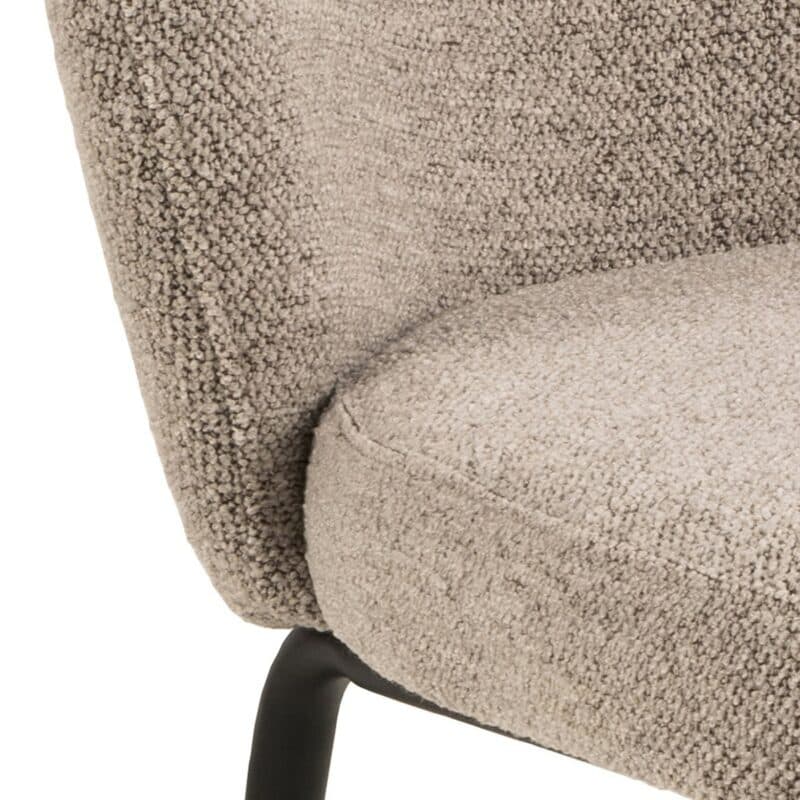 Esszimmerstuhl in Bezug Monza Beige 60 und Gestell in Metall Schwarz matt - Ansicht Sitz und Gestell