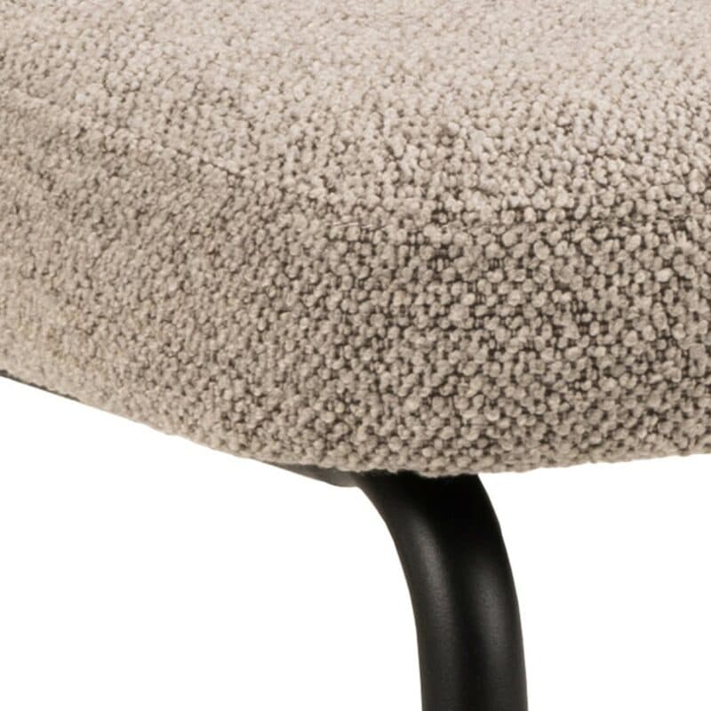 Esszimmerstuhl in Bezug Monza Beige 60 und Gestell in Metall Schwarz matt - Ansicht Sitz und Gestell