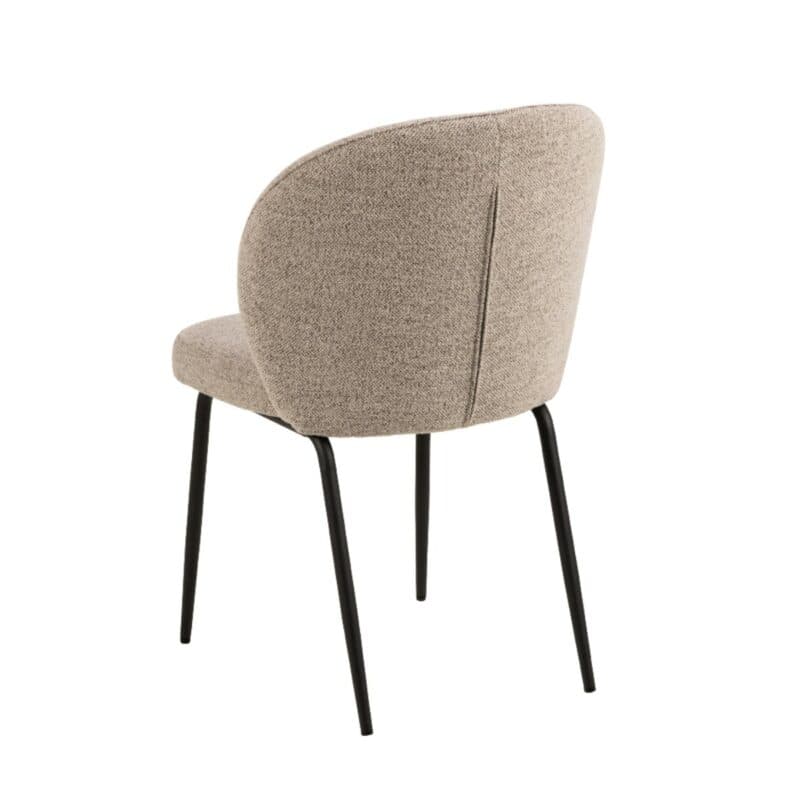 Esszimmerstuhl in Bezug Monza Beige 60 und Gestell in Metall Schwarz matt - Rückenansicht