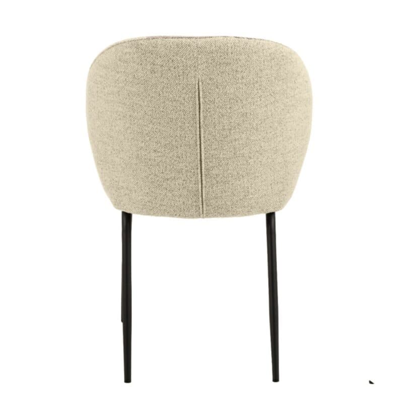 Esszimmerstuhl in Bezug Monza Creme 90 und Gestell in Metall Schwarz matt - Rückenansicht