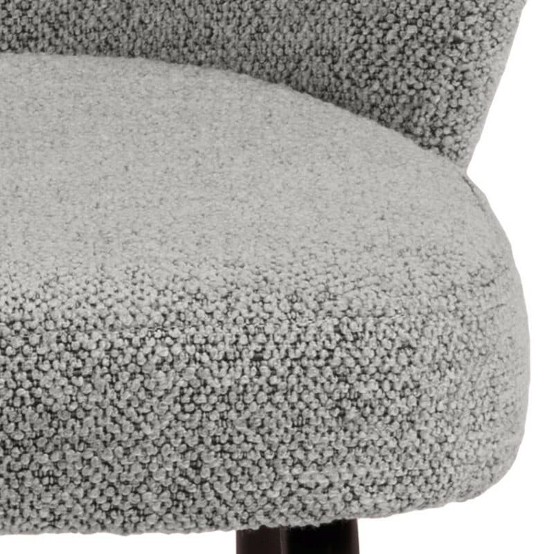 Esszimmerstuhl in Bezug Monza Grau 120 und Gestell in Metall Schwarz matt - Ansicht Sitz und Gestell