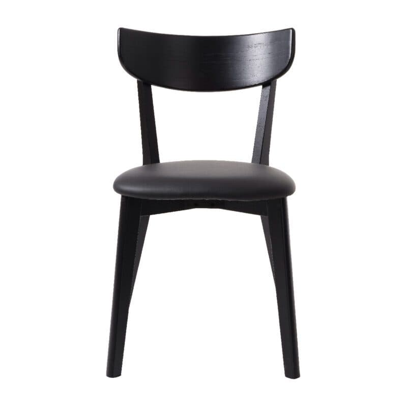 Trendstore Pero Esszimmerstuhl Eiche massiv schwarz lackiert – Frontansicht