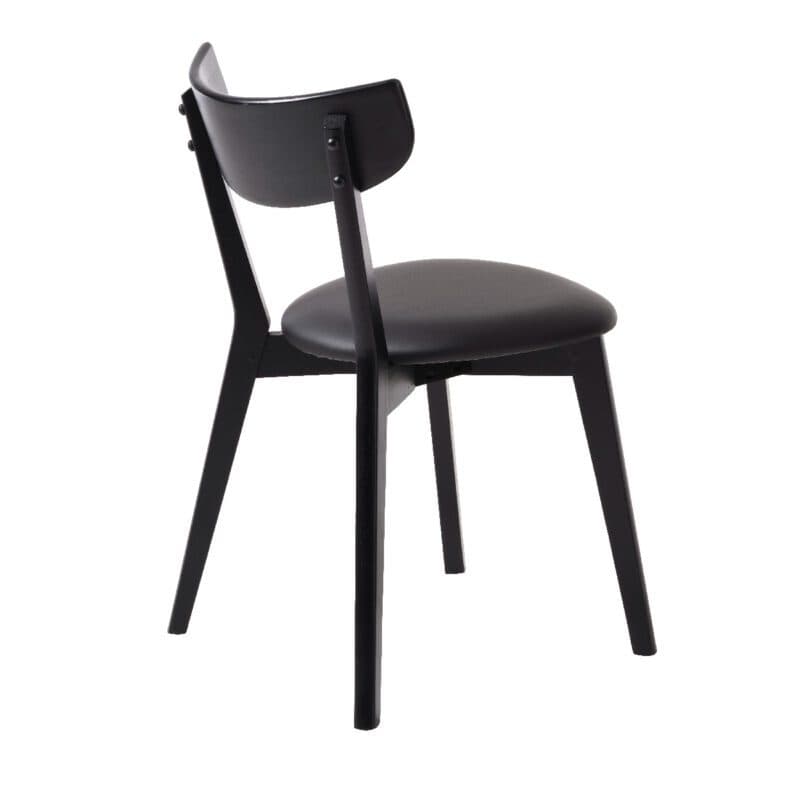 Trendstore Pero Esszimmerstuhl Eiche massiv schwarz lackiert – Ansicht schräg hinten