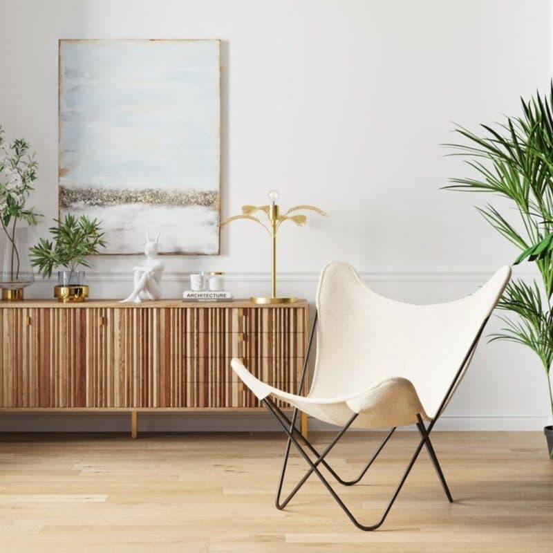 Kare Design California Sessel mit Textilbezug in Creme - Wohnbeispiel