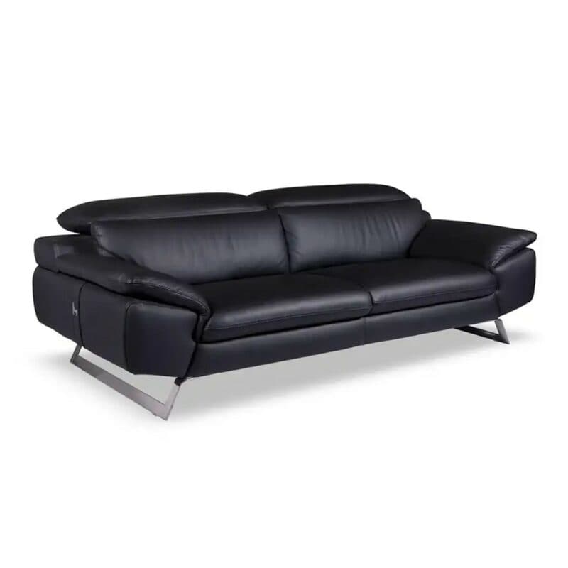 Nicoletti Home Sofa als 3-Sitzer in Leder Schwarz - seitlich