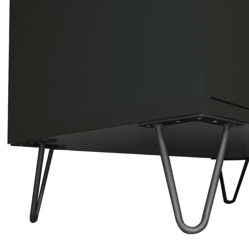 Trendstore Milana Kommode mit 4 Schubladen in Lack anthrazit — Detailansicht Drahtfüße