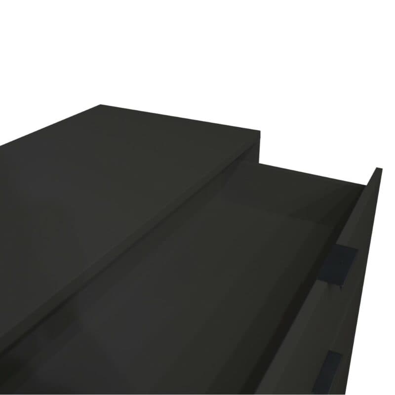 Trendstore Milana Kommode mit 4 Schubladen in Lack anthrazit — Detailansicht Schubladen