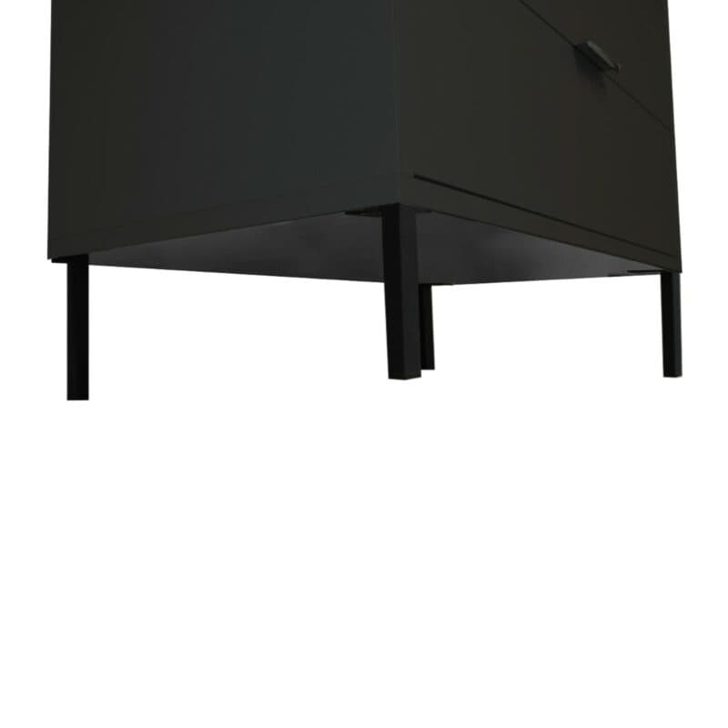 Trendstore Milana Kommode mit 5 Schubladen in Lack anthrazit — Detailansicht quadratische Füße