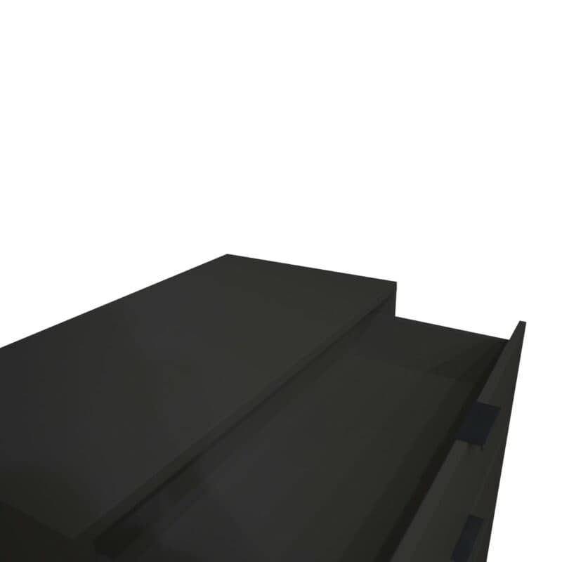 Trendstore Milana Kommode mit 5 Schubladen in Lack anthrazit — Detailansicht Schubladen