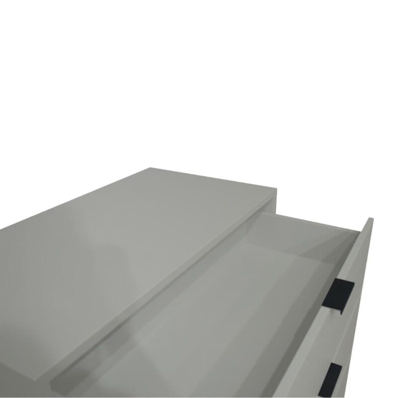 Trendstore Milana Kommode mit 5 Schubladen in Lack kreidegrau — Detailansicht Schubladen