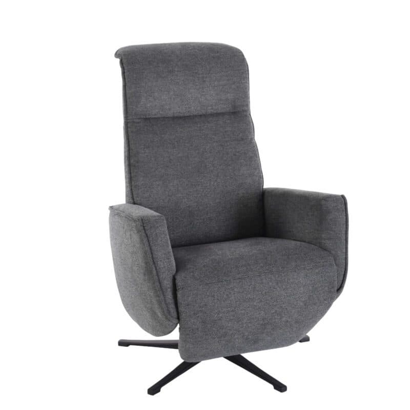 Louming Minden Fernsehsessel in Bezug Balfast 39 dunkelgrau mit 2-motorischer Relaxfunktion und Kopfteilverstellung manuell.