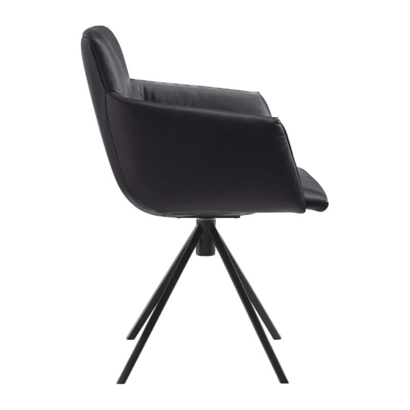 Musterring JustB SP500 Armlehnstuhl gepolstert im Bezug Leder Z6928 Night Blue seitlich