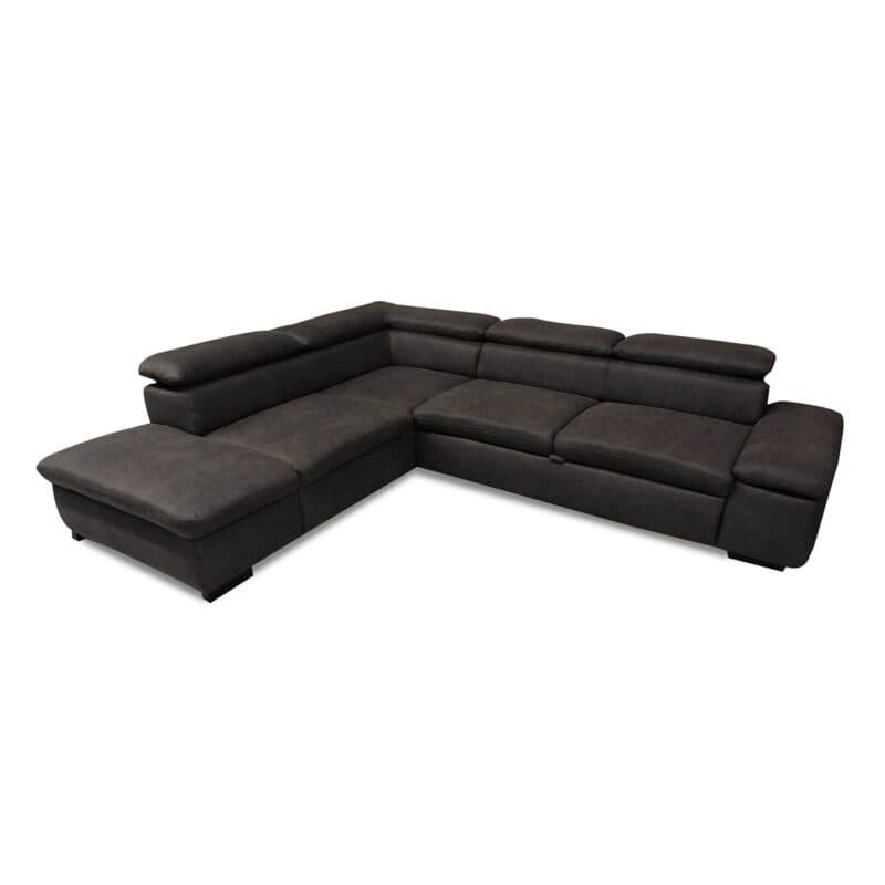 Sit&More Alberto Ecksofa 7400 inkl. Kopfteilverstellung in Bezug Euphoria Fango mit Ottomane links