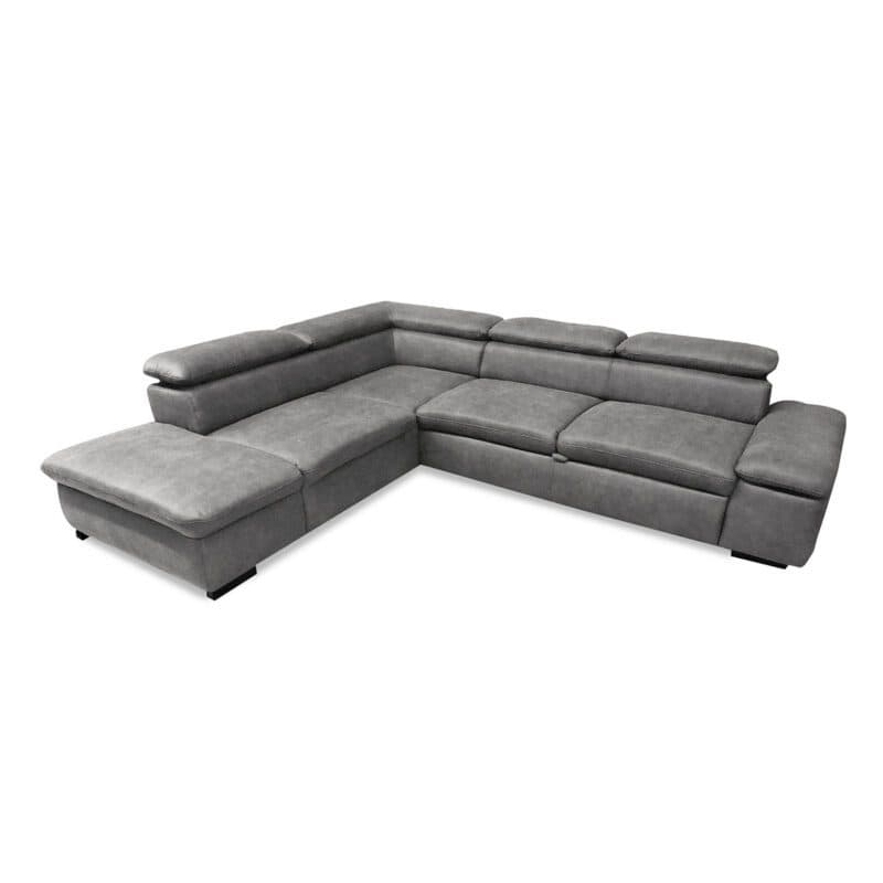 Sit&More Alberto Ecksofa 7400 inkl. Kopfteilverstellung in Bezug Euphoria Grau mit Ottomane links