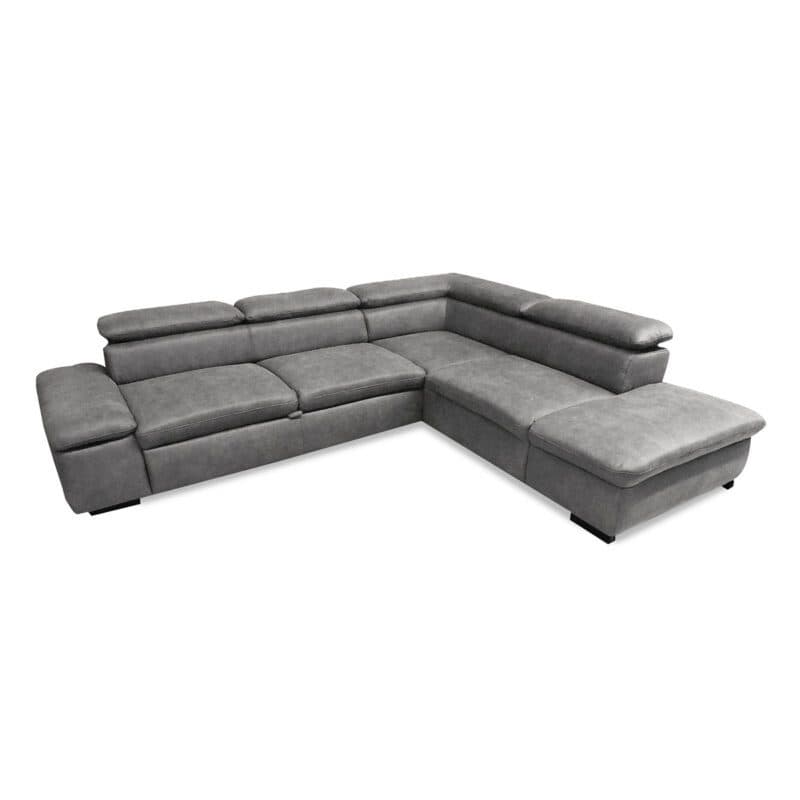Sit&More Alberto Ecksofa 7400 inkl. Kopfteilverstellung in Bezug Euphoria Grau mit Ottomane rechts