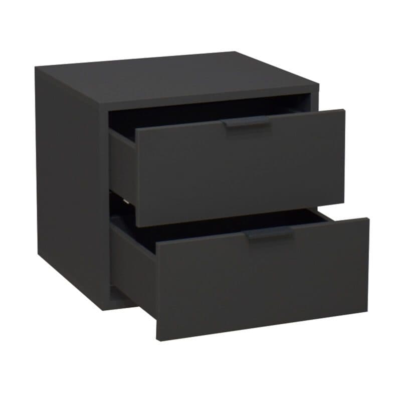 Trendstore Milana Nachtkomme in Lack anthrazit matt – offen seitlich