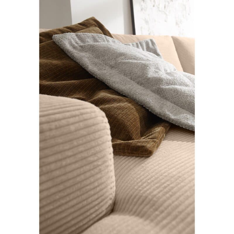 Musterring Lucia Megasofa Bezug Cord nature Nahaufnahme Armlehne und Sitzfläche