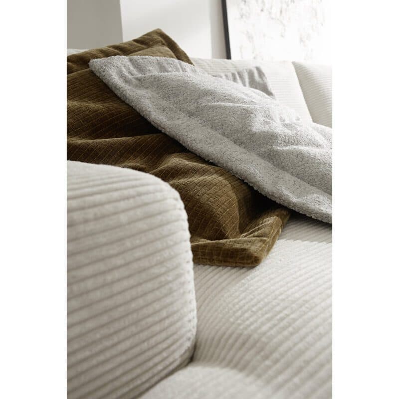 Musterring Lucia Megasofa Bezug Cord snow Nahaufnahme Armlehne und Sitzfläche