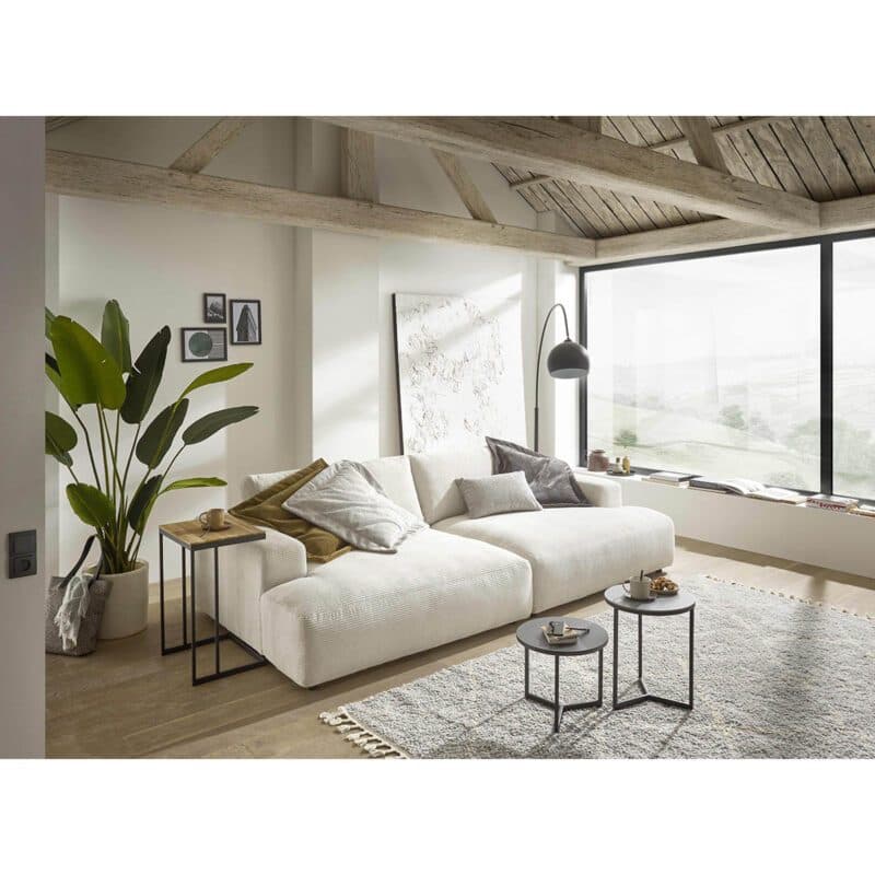 Musterring Lucia Megasofa Bezug Cord snow Wohnbeispiel