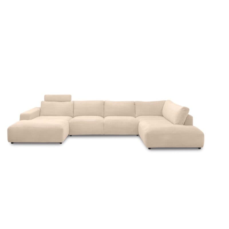 Musterring Lucia Wohnlandschaft Longchair links Bezug Cord nature frontal