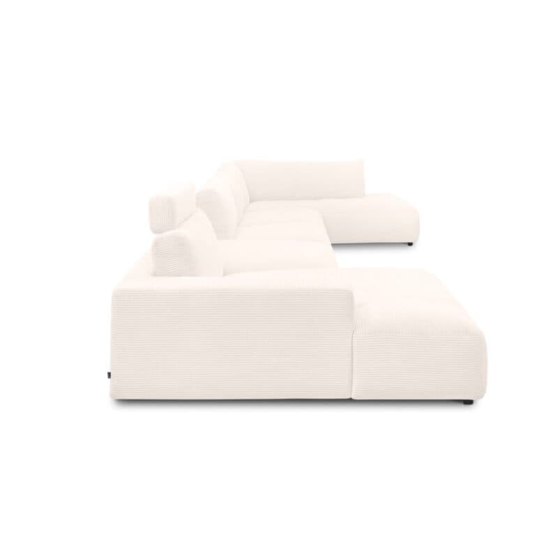 Musterring Lucia Wohnlandschaft Zwischenhocker Longchair links Bezug Cord snow seitlich