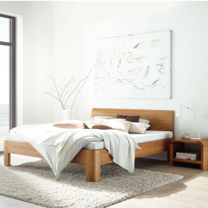 Hasena Oak-Line Lisio Modul 18 Ronda Massivholzbett in Eiche natur gebürstet und geölt - Wohnbeispiel