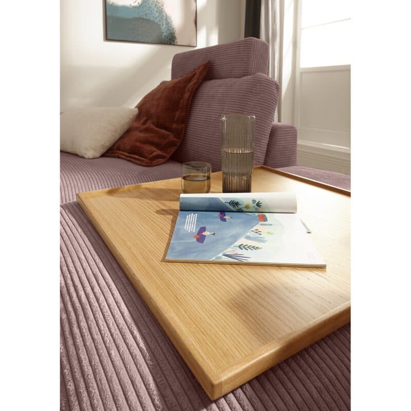 Holztablett Getränk Zeitschrift Hocker Musterring Lucia Bezug Cord rosa