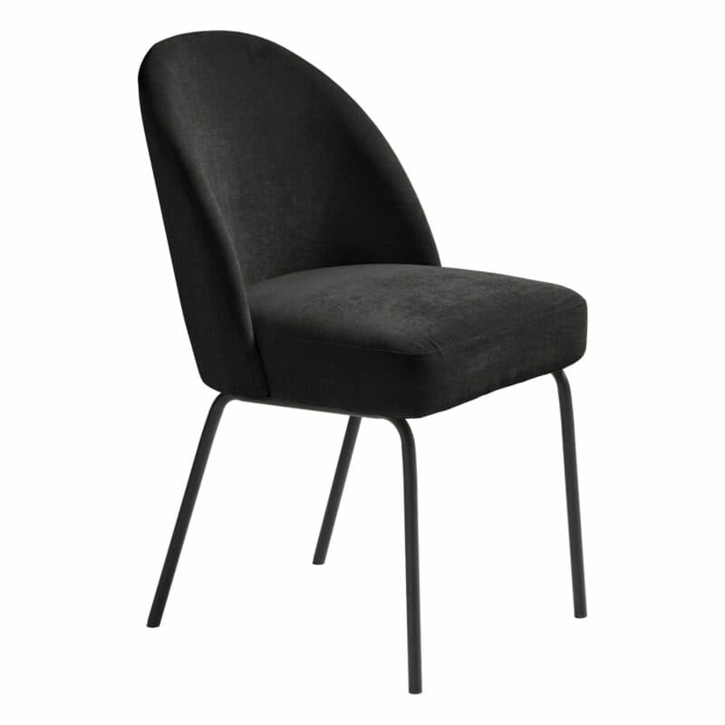 Trendstore Creston Polsterstuhl in der Farbe Black mit Metallfüßen in Schwarz.